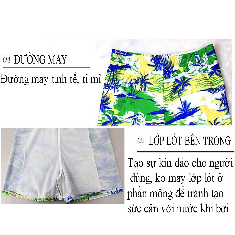 Quần bơi nam freesize họa tiết cây dừa co giãn 4 chiều STORE HERA QBN02