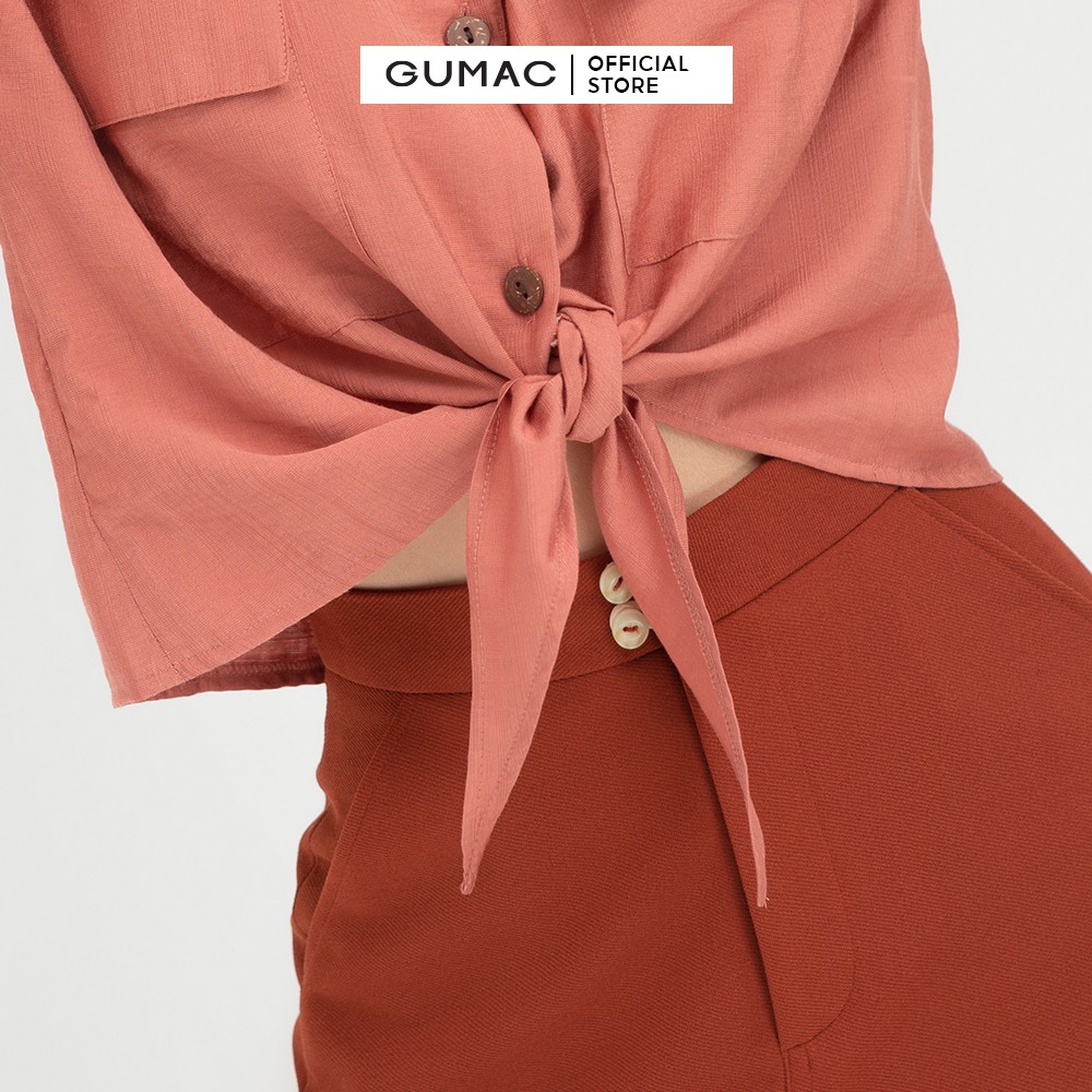[Mã WABRGU100 giảm 15% đơn 249K tối đa 100k] Áo sơ mi nữ 2 túi GUMAC thiết kế trẻ trung, unisex năng động màu hồng AB466 | BigBuy360 - bigbuy360.vn