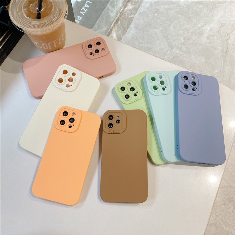 Ốp điện thoại nhám mềm màu macaron chống trầy xước bảo vệ cho iPhone 12 11 Pro Max X Xs Max Xr 8 7 Plus