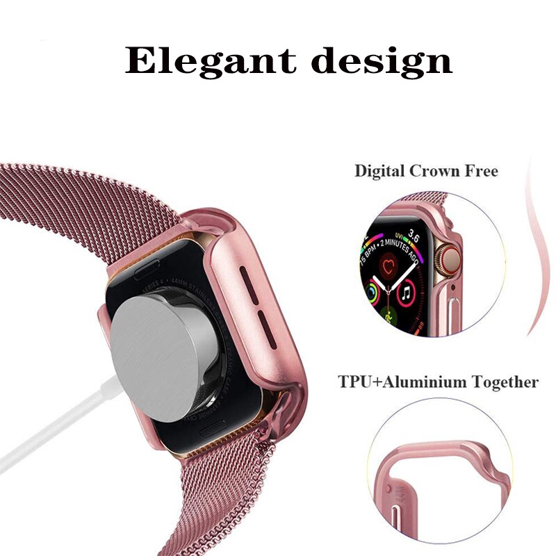 Khung Hợp Kim Nhôm Bảo Vệ Cho Đồng Hồ Thông Minh Apple Watch 5 4 44mm 40mm