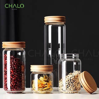 Hũ thuỷ tinh nắp gỗ vặn nhiều kích cỡ