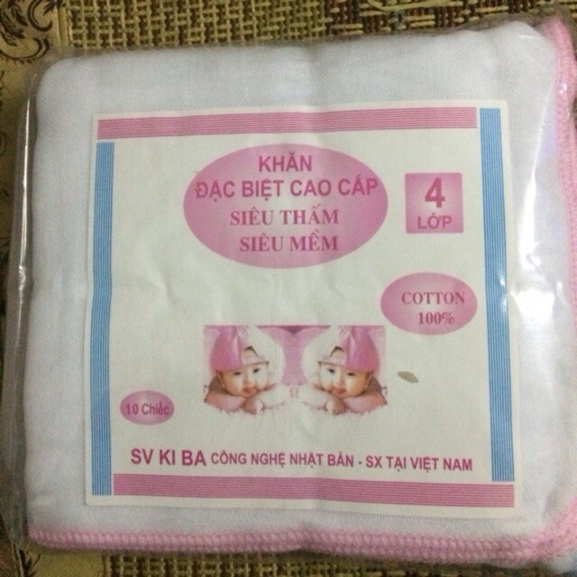 Khăn Sữa Kiba 3 Lớp/4 Lớp Cho Bé Sơ Sinh