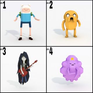 Mô hình giấy [Adventure Time]Finn,Jake,Marceline,Lumpy Space Princess(LSP)