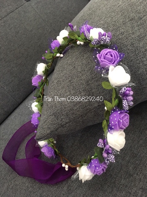 ( Sẵn ) Vòng hoa đội đầu kỉ yếu phối nhuỵ nhũ cực xinh