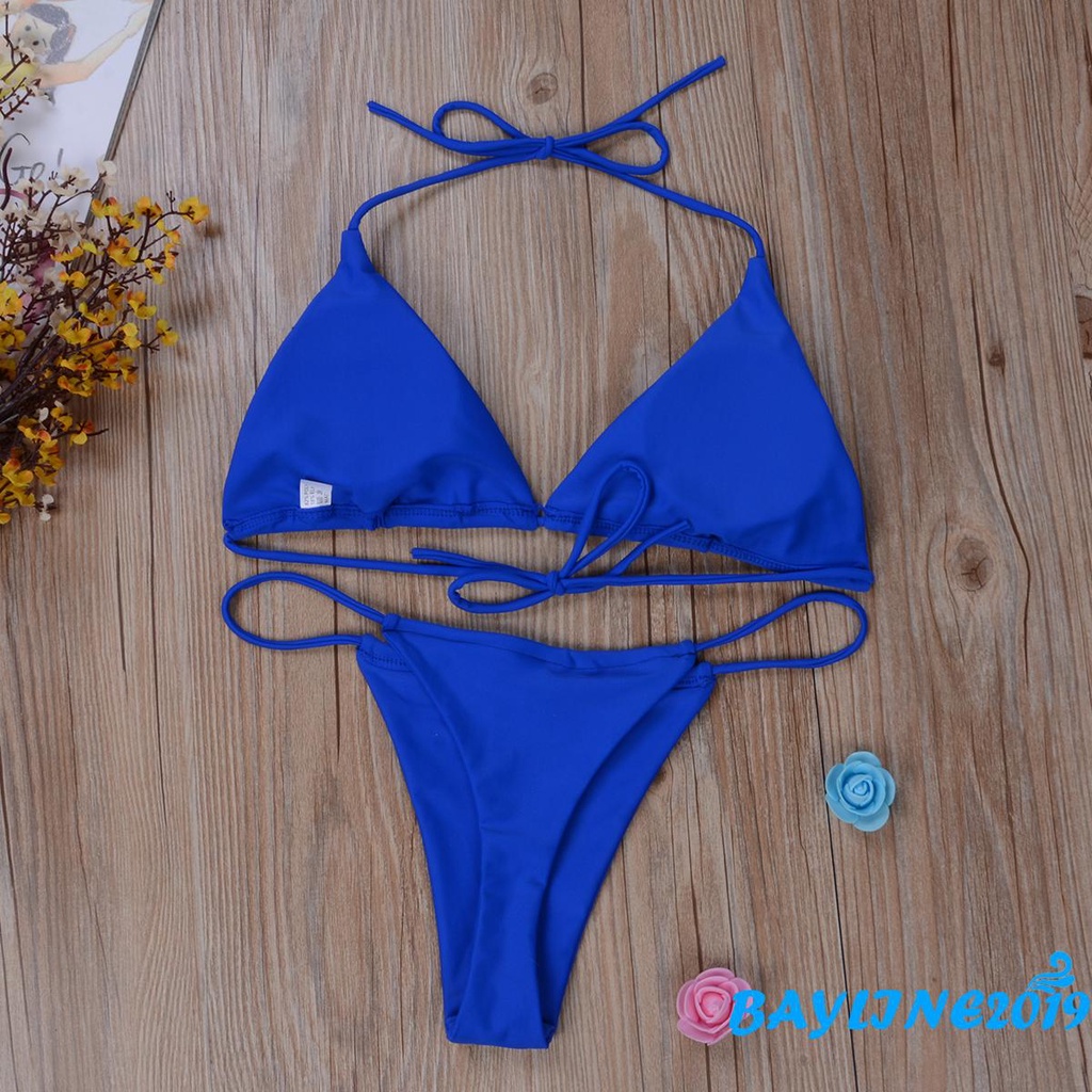 Set Đồ Tắm Trơn Màu Quyến Rũ Dành Cho Nữ