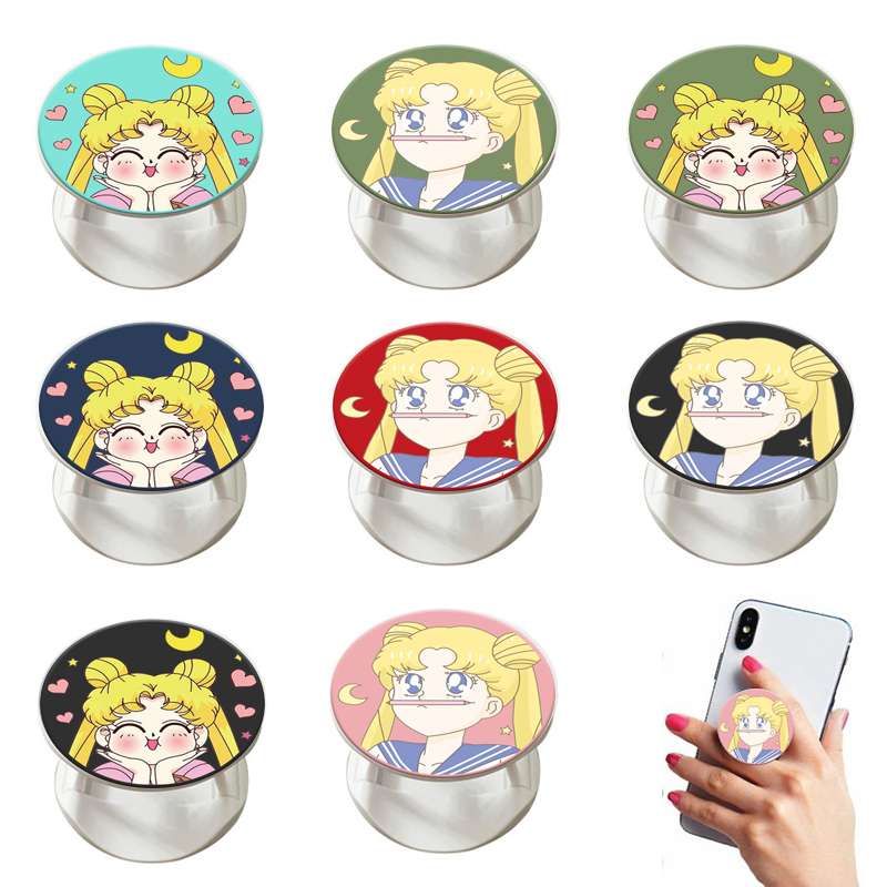 SAILOR MOON Giá Đỡ Điện Thoại Hình Thủy Thủ Mặt Trăng Đáng Yêu Cho Portabler Grip PopSocket Stand Ring Holder For VIVO Y11 Y19 Y17 Y30