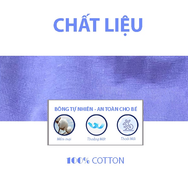 Váy Tay Bồng BB KIDS Chất Cotton Cho Bé Màu Tím Mộng Mơ