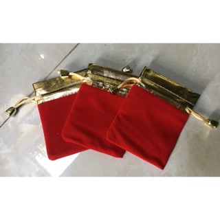 Mộc - Combo 10 túi rút size 7*9 nhung đỏ may mắn