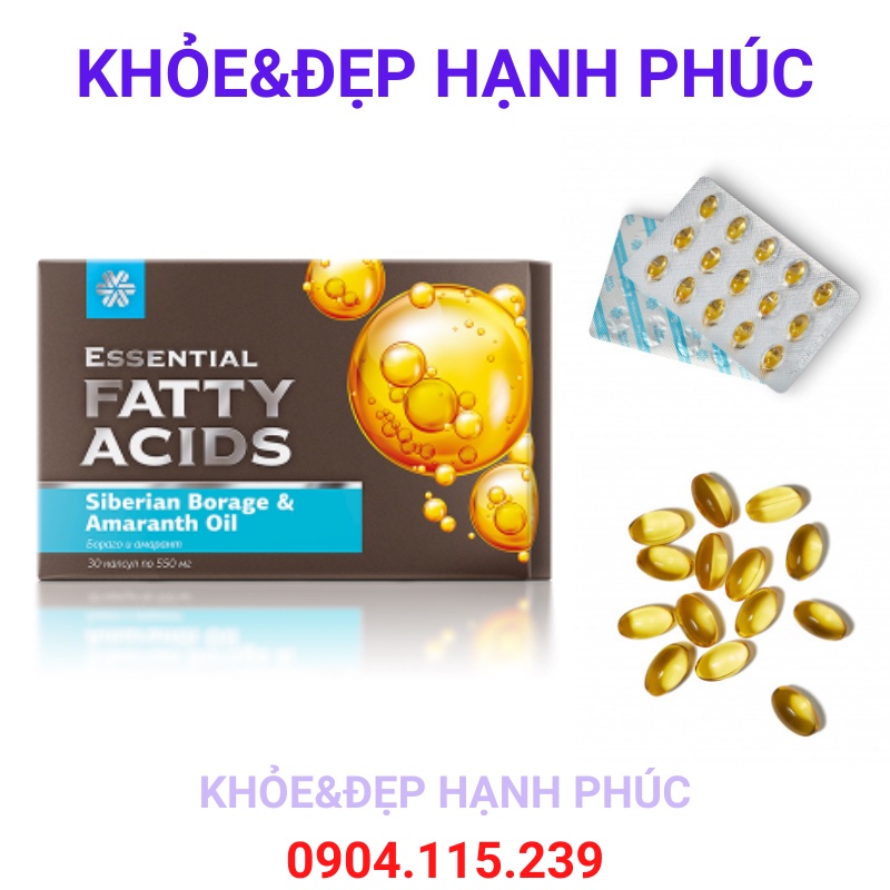 [ Hỗ trợ dị ứng - T11/23 ] Thực phẩm bảo vệ sức khỏe Essential Fatty Acids Siberian Borage &amp; Amaranth Oil – 30 viên/hộp