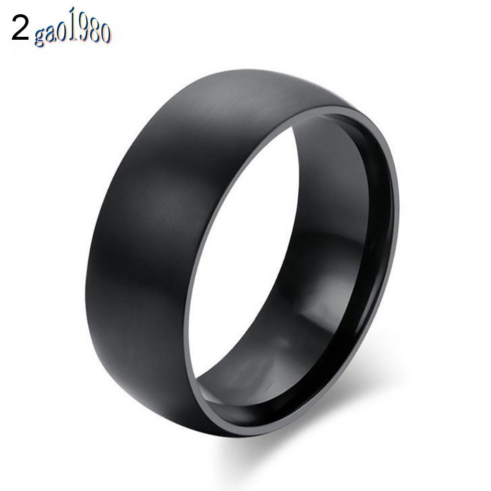 Nhẫn Cưới Chất Liệu Thép Titan Bản Rộng 8mm