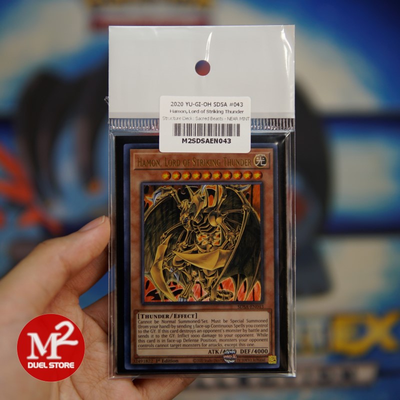 Lá bài Yugioh SDSA-EN043 Hamon, Lord of Striking Thunder - Ultra Rare - Đóng gói theo tiêu chuẩn M2SCCQ-Lite