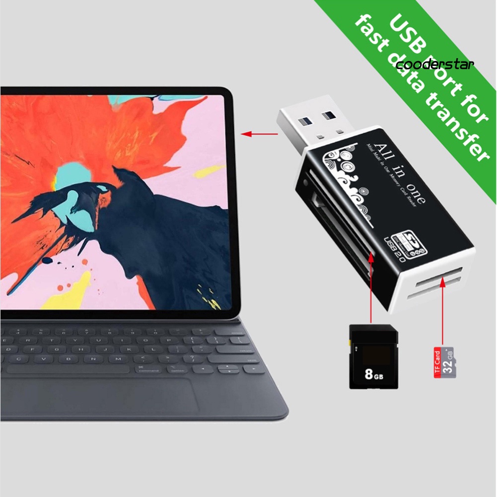 Đầu đọc thẻ nhớ USB 2.0 Micro-SD/TF/CT/MS/SDHC/MMC đa năng