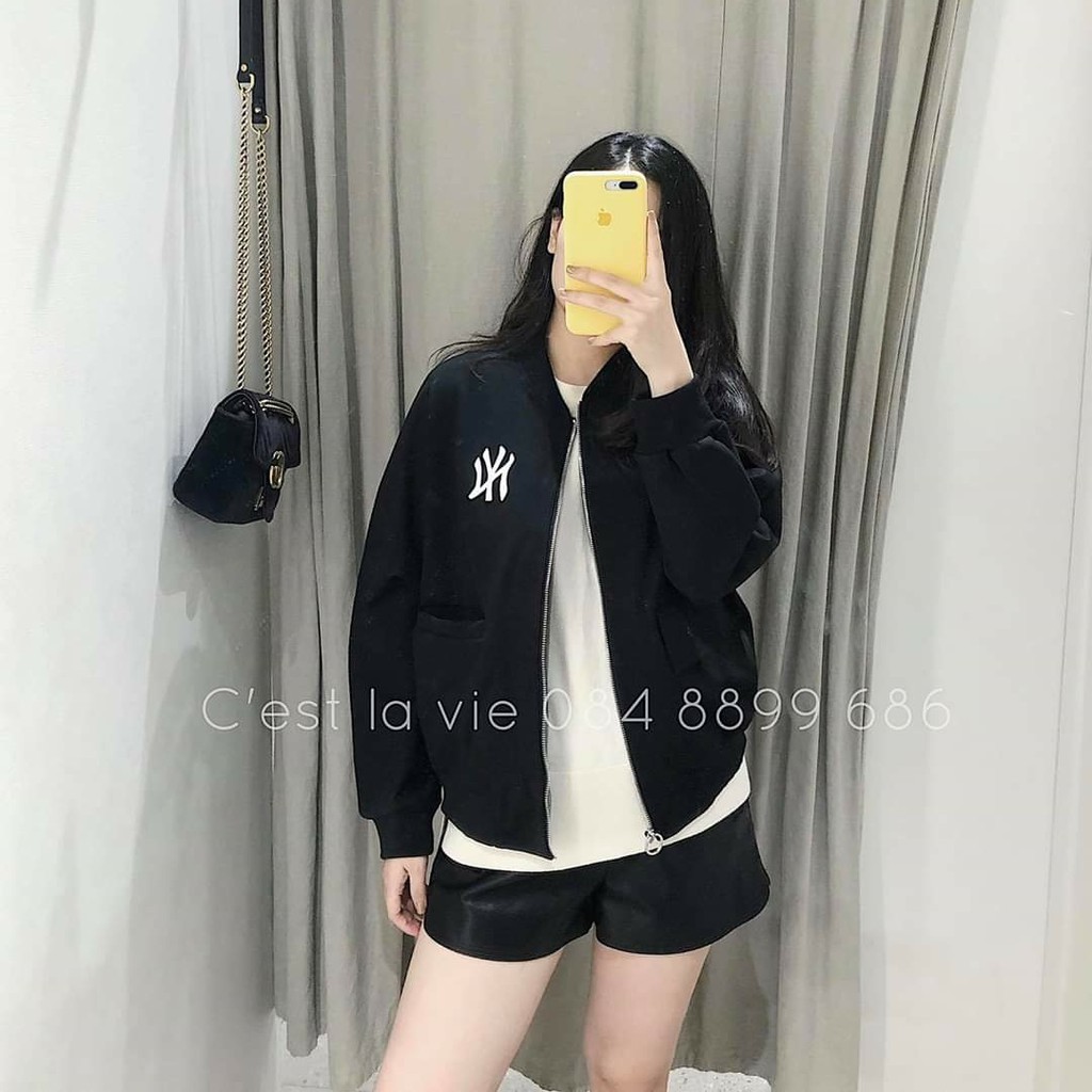 ÁO KHOÁC BOMBER THÊU CHỮ NY FORM RỘNG