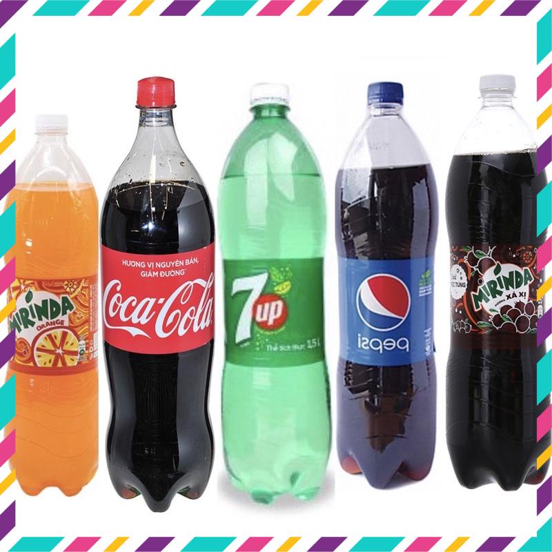 Nước ngọt chai 1,5L Coca,Pepsi, 7Up, Mirinda Cam, Mirinda Soda Kem, Fanta Cam