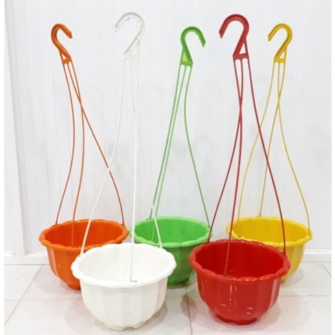 Chậu Nhựa Bí Xinh Xắn Treo Trồng Hoa, Cây Cảnh, Rau Củ Kèm Dây Treo - Chậu To Hàng Loại 1 Dày Đẹp