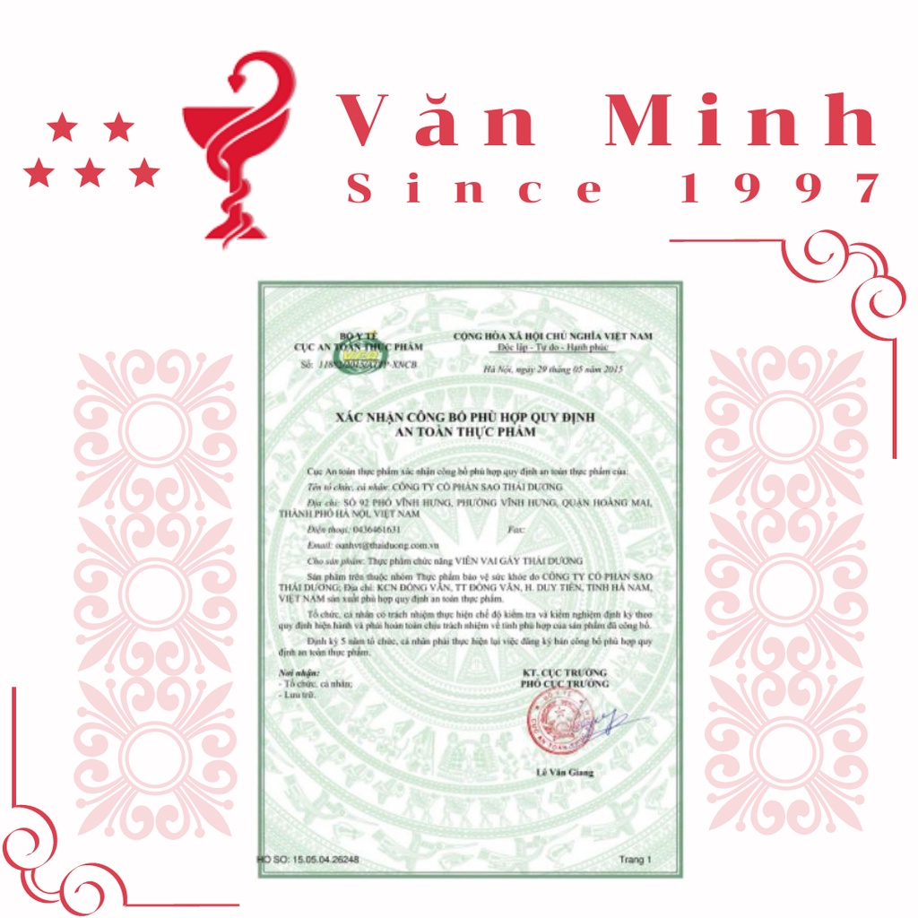 Viên uống hỗ trợ vai gáy Thái Dương - Hộp 30 viên