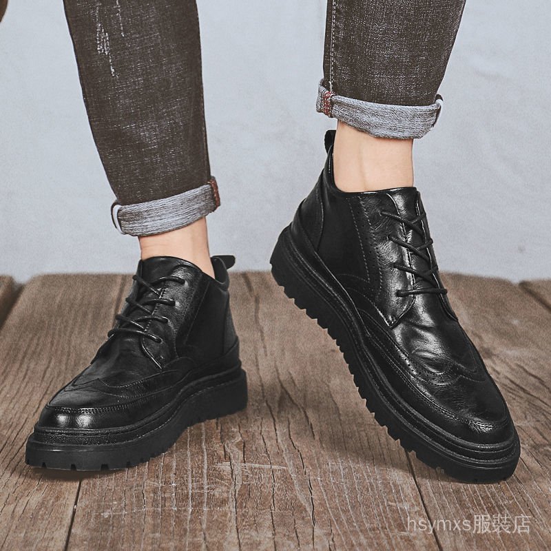 Giày Bốt Da Cổ Cao 10CM 8cm Thời Trang Cho Nam | BigBuy360 - bigbuy360.vn