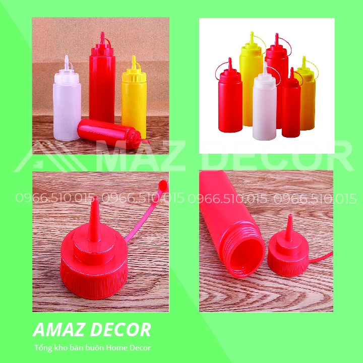 SALE GIÁ SỈ TẠI XƯỞNG Bình lọ xịt chai nhựa đựng nước sốt siro mayonnaise 250ml-500ml-650ml-1l siêu tiện dụng
