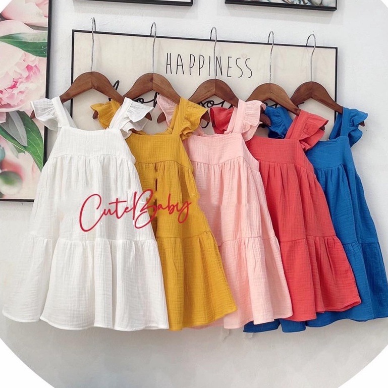 Váy bé gái đũi 5 màu cao cấp