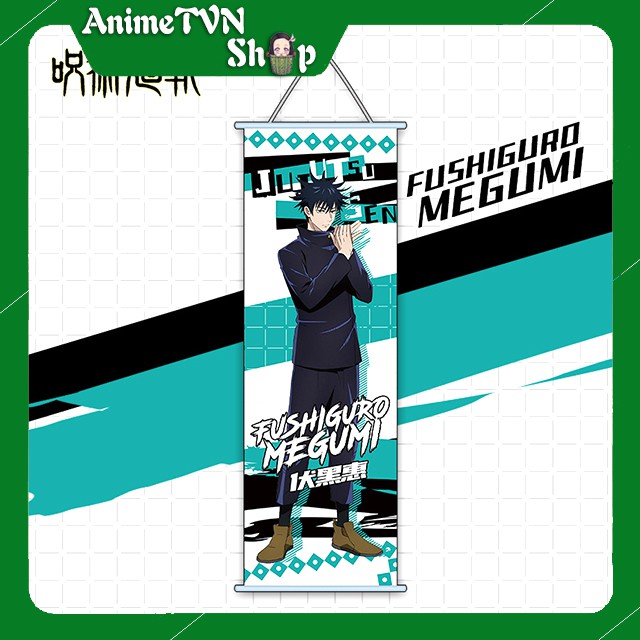 Poster vải lụa tranh lụa treo tường hình Anime Manga - Jujutsu Kaisen Size 30x70cm