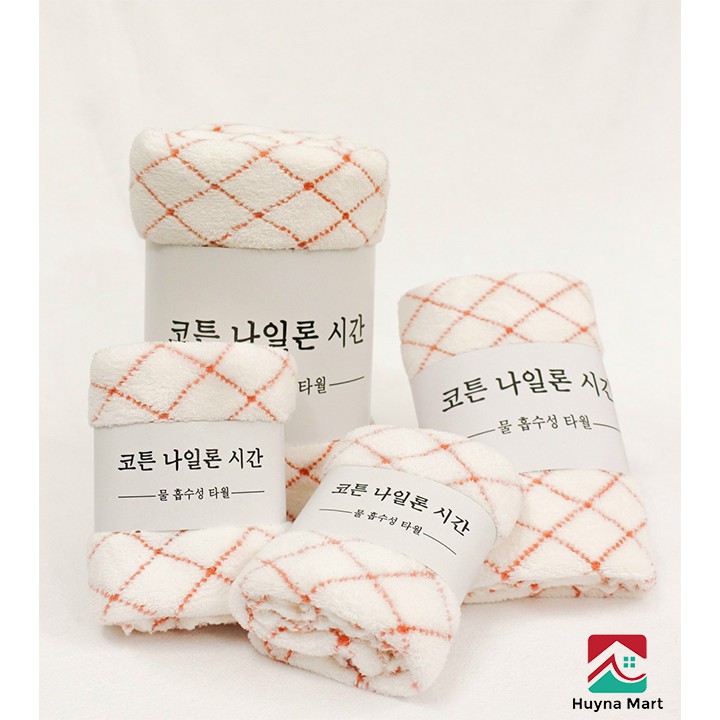 Sét 4 Khăn Tắm Hàn, Khăn Gội, Khăn Mặt Lông Cừu Xuất Hàn Cao Cấp Siêu Mềm Mịn Thấm Nước Mẫu Mới