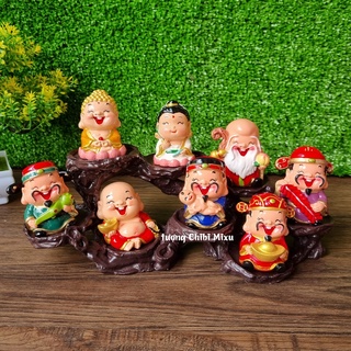 Bộ 08 tượng phú quý bình an kèm đế 08 ô y hình