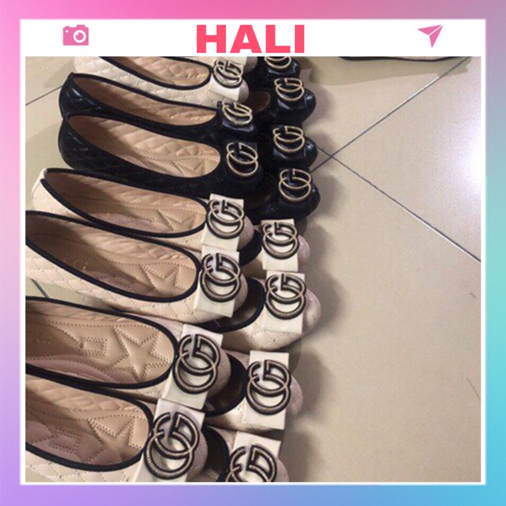 Giày bệt búp bê trần da đính họa tiết GG | BigBuy360 - bigbuy360.vn