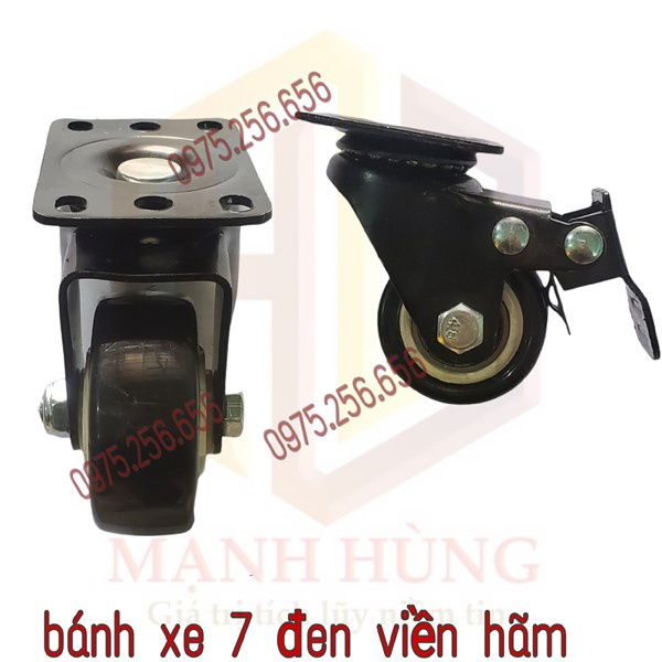 Bánh Xe 7 đen Viền có phanh
