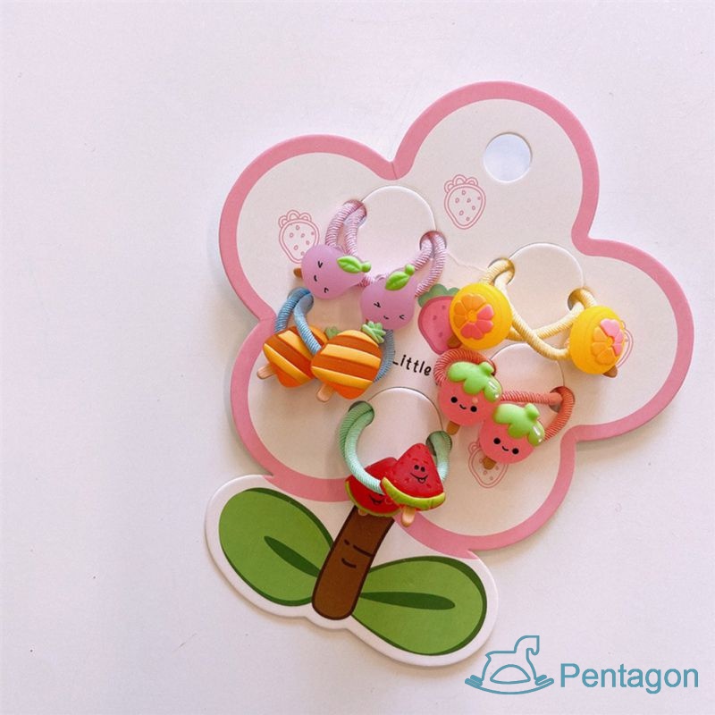 Set 5 Cặp Dây Buộc Tóc Co Giãn Hình Chiếc Lá Nhỏ Xinh Cho Bé Gái