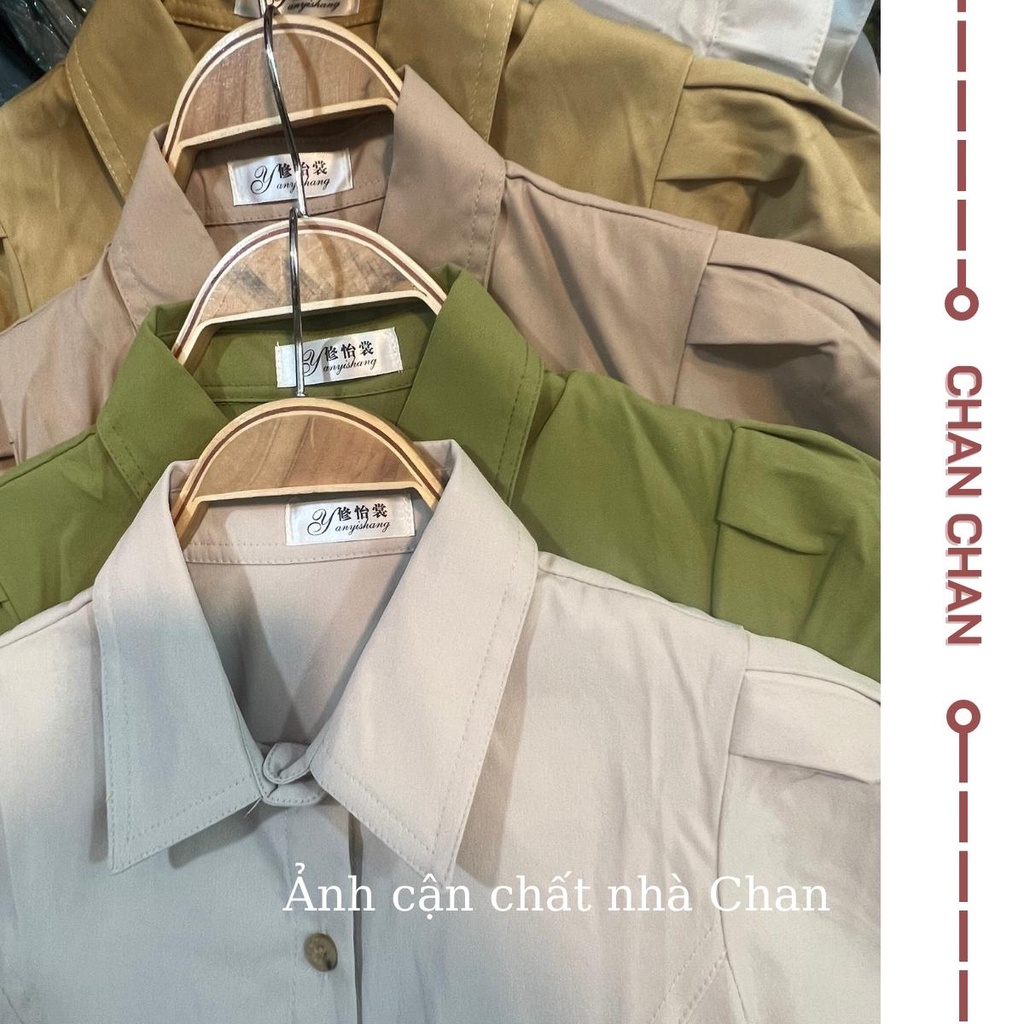 Váy Cổ Sơ Mi Túi Hộp Có Chun Lưng