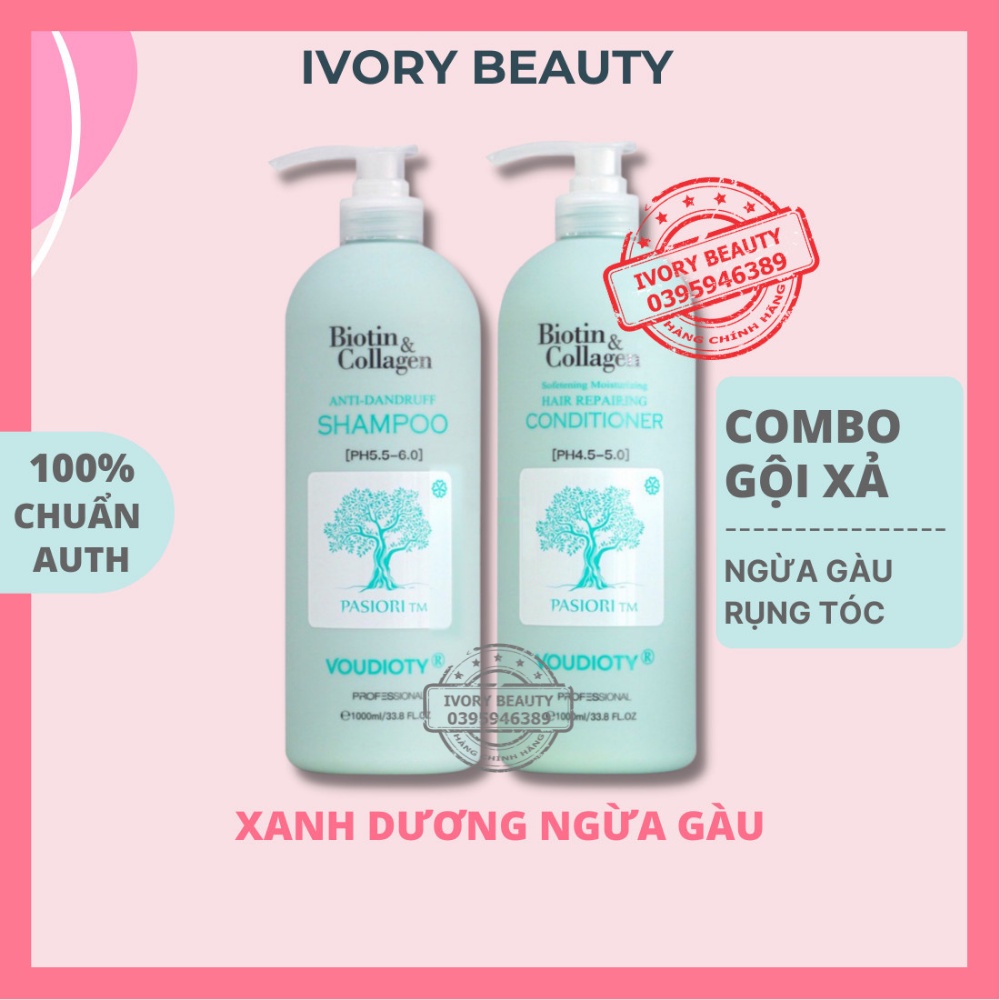 Combo Dầu Gội, Dầu Xả BIOTIN COLLAGEN Ngừa gàu với Công Nghệ Tái Kết Nối Giúp ngăn gãy rụng tóc 500ml, 1000ml