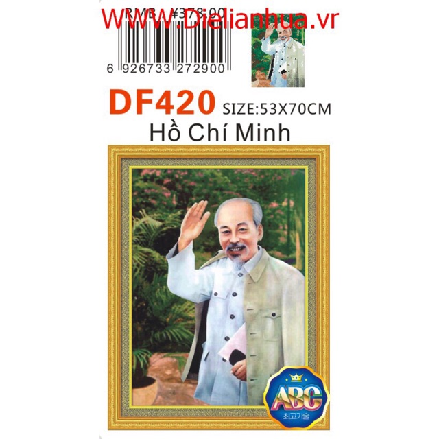 Tranh đính đá Bác Hồ Df420 (53x70) chưa đính