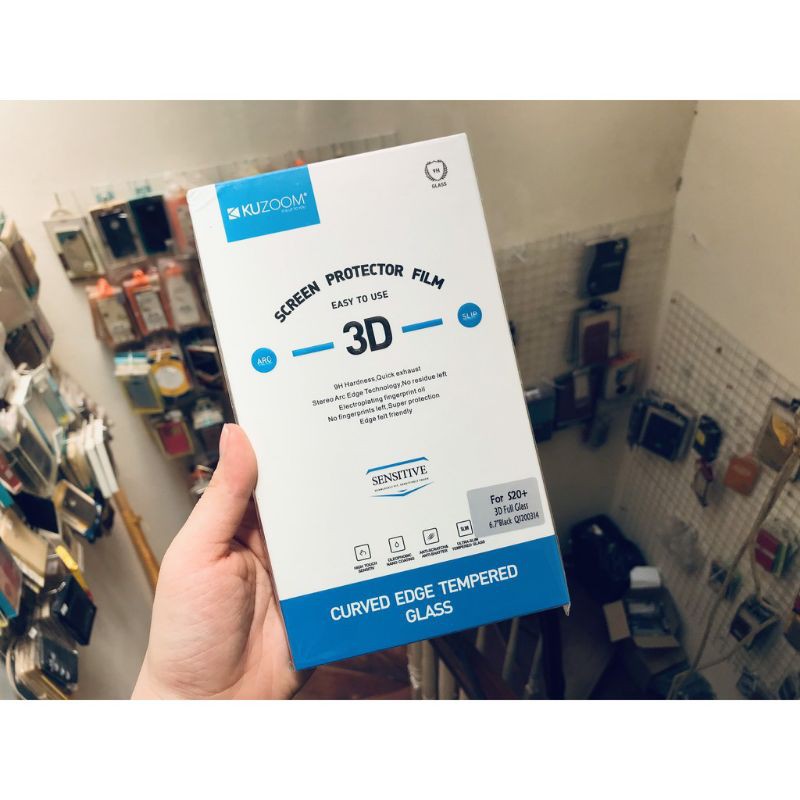 Kính cường lực Kuzoom 6D full màn chống bụi SAMSUNG S20/ S20+/ S20 Ultra/S8/S8plus/S9/S9 plus/S10/S10plus/S10 lite