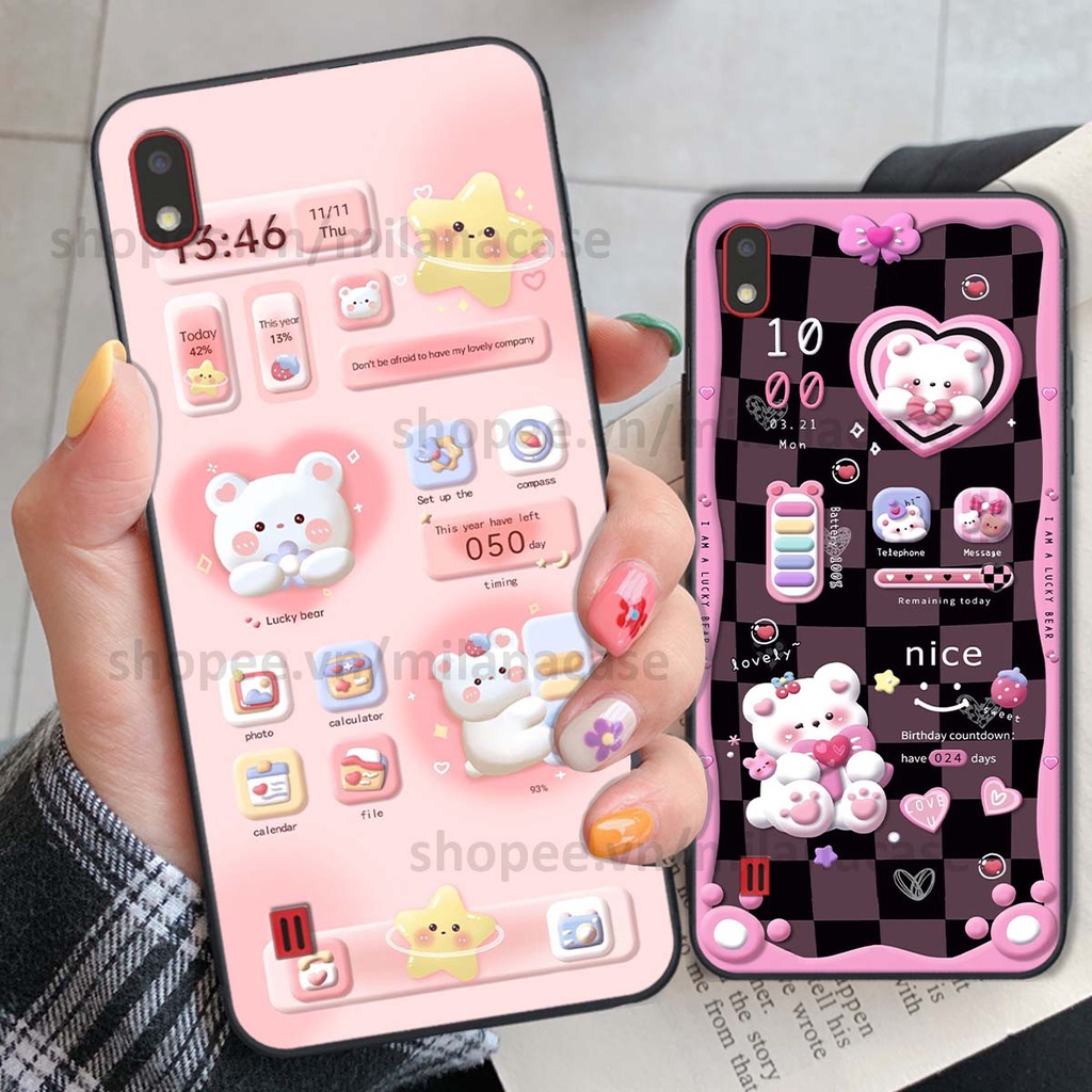 Ốp Samsung A10 / M10 hình đồng hồ icon gấu mèo cute cực dễ thương ngộ nghĩnh