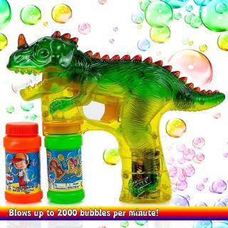 Súng Bắn Bong Bóng Hình Khủng Long Có Đèn Led Cho Bé