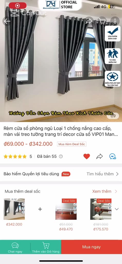 Rèm cửa chống nắng, Rèm cửa chính, cản sáng 96%, decor cửa sổ VIP03 Mancuathongminh | BigBuy360 - bigbuy360.vn