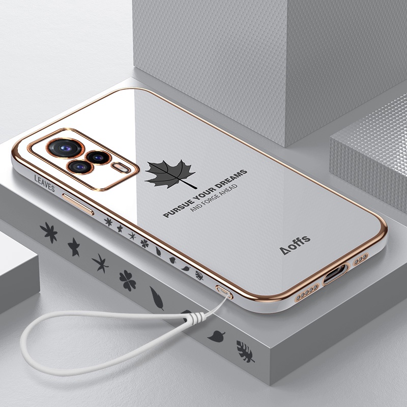 Ốp Điện Thoại Mềm Chống Sốc Họa Tiết Lá Phong Cho Vivo Z6 Vivo Y77 Vivo Y35 vivi Y02S 4G 2022 Vivo Y97 Vivo Y76S