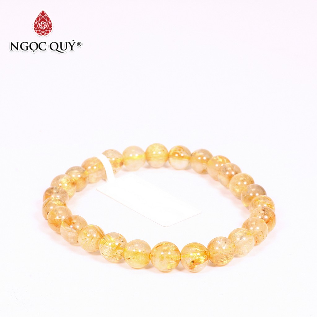 Vòng tay đá Rutilated Quartz sợi tóc vàng hợp mệnh thủy & kim - Ngọc Quý