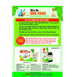 Siro ho ONG VÀNG sản phẩm VÀNG vì sức khỏe cộng đồng