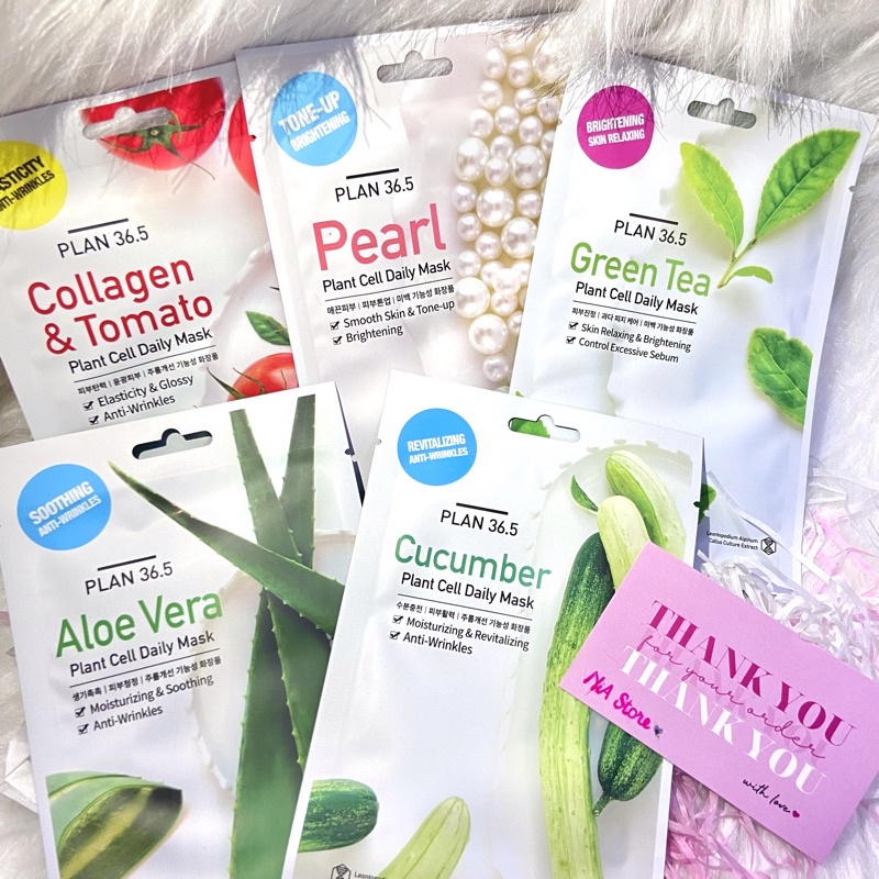 Set 5 mặt nạ mix đủ loại Plan 36.5 Cell Daily Mask Hàn Quốc