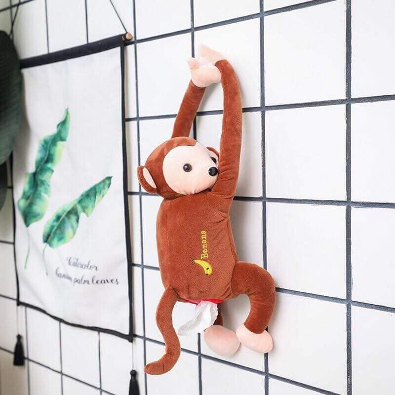 Hộp đựng khăn giấy hình khỉ con