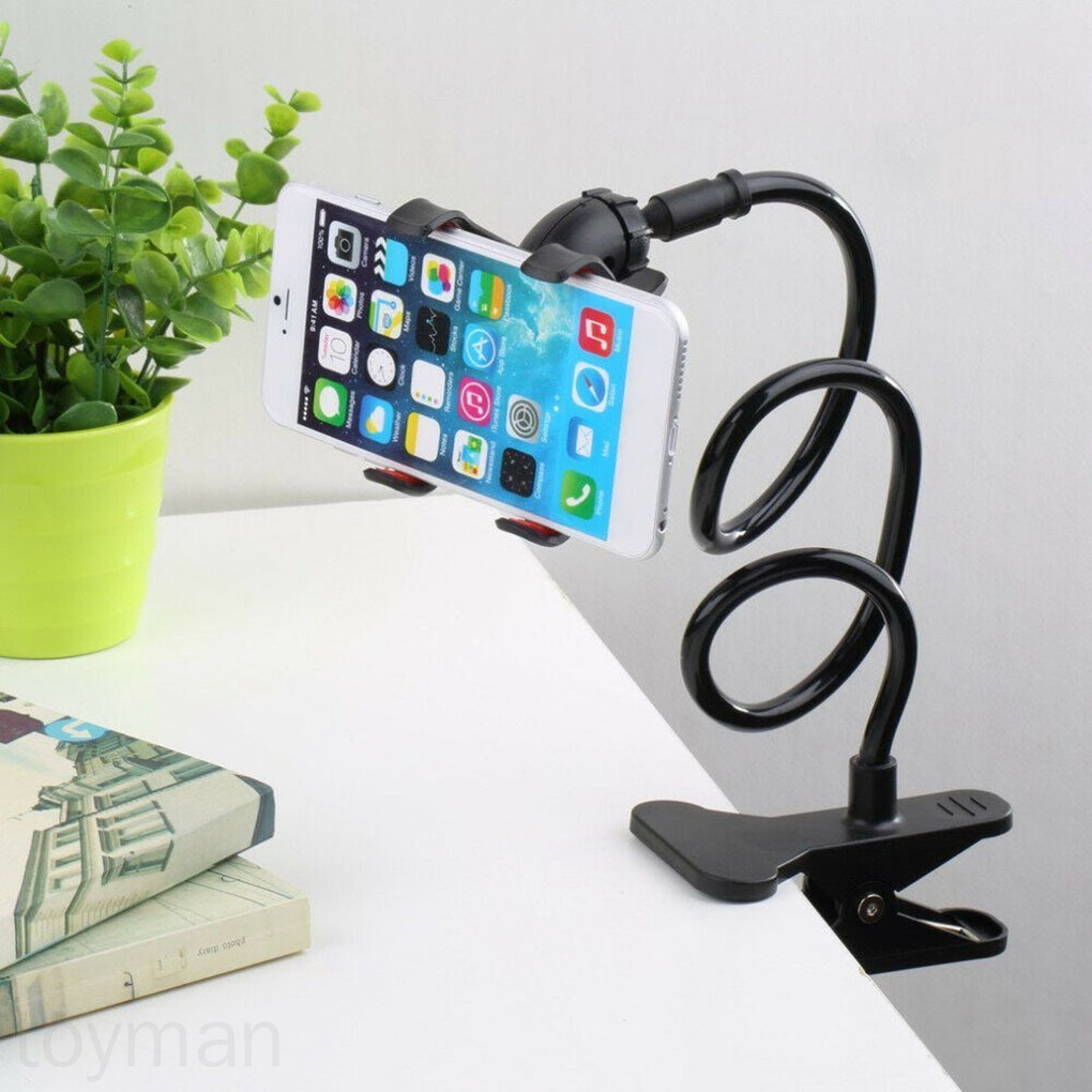 Giá đỡ điện thoại có kẹp gắn đầu giường linh hoạt