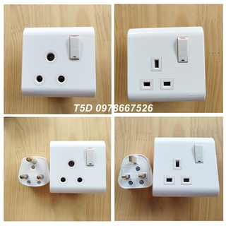 Ổ cắm 3 chấu - phích cắm puk lioa kiểu anh - tiêu chuẩn châu âu
