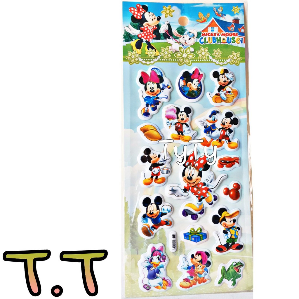 5 Tờ Giấy Dán Trang Trí Hình Mickey Mouse