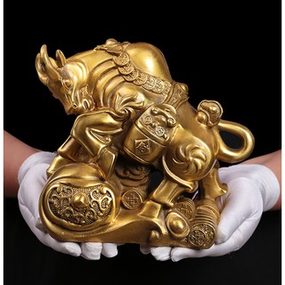 Tượng linh vật con trâu sửu bằng đồng thau phong thủy Hồng Thắng