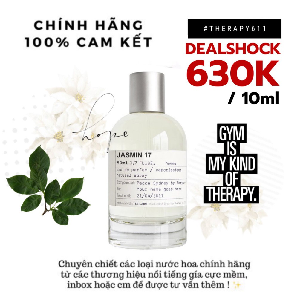 Nước Hoa Le Labo Jasmin 17 Test 5ml/10ml/20ml