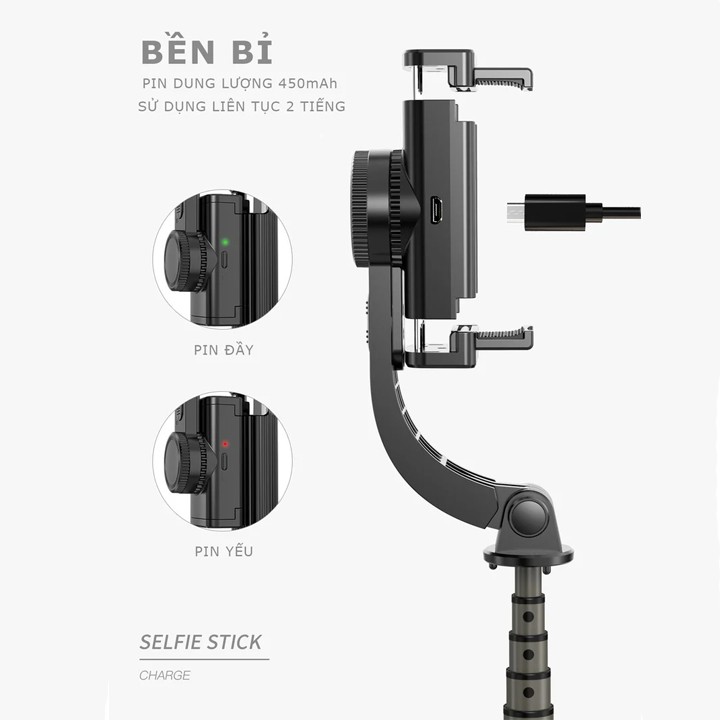 Gậy chống Rung Gimbal Stabilizer L08, Có 3 chân đỡ, Tặng kèm nút bấm BLT hàng ca | WebRaoVat - webraovat.net.vn