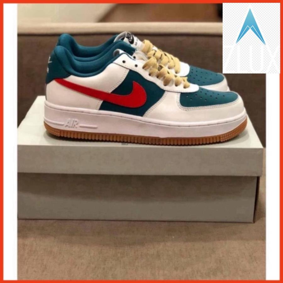 🎃 Giày Thể Thao Nike Gucci Nam Nữ Cao Cấp Full Bill Box, Giày Thể Thao Jordan AF1 Cổ Thấp Giá Rẻ Da Lộn Xanh Đỏ -B^% 🎃