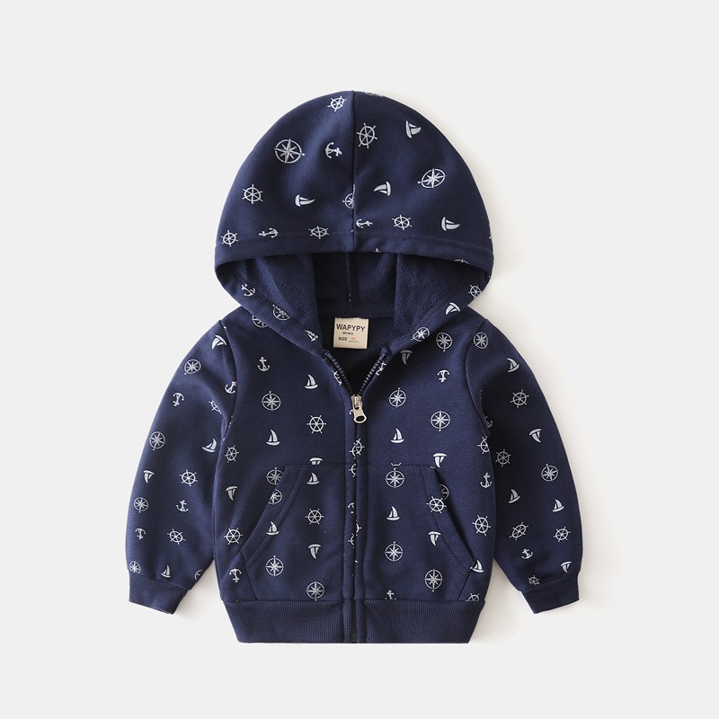 Áo khoác nỉ cho bé DINOKING áo hoodie bé trai họa tiết đáng yêu hàng xuất Âu Mỹ AK04