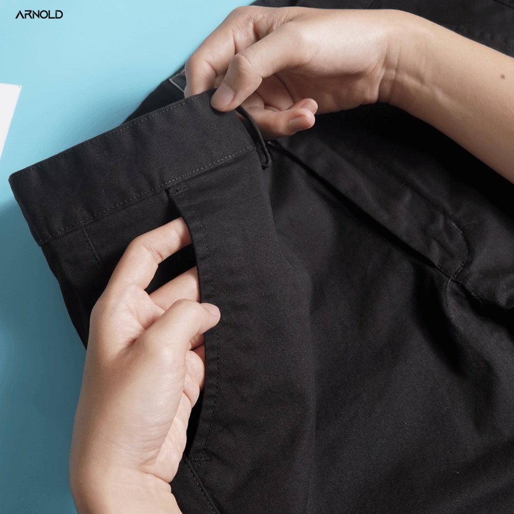 Quần short ngắn kaki nam ARNOLD màu trầm lịch lãm, trẻ trung, chất liệu kaki nhung cao cấp